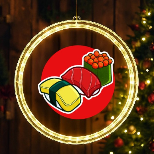 Three Type Yummy Sushi LED Christmas Window Lights