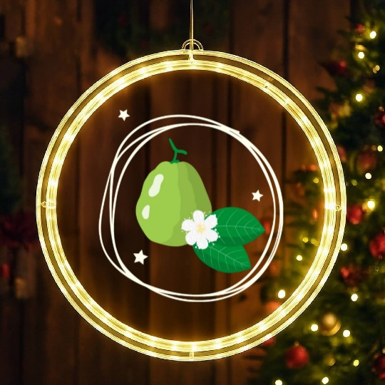 Guava With Flower And Leaves LED Christmas Window Lights