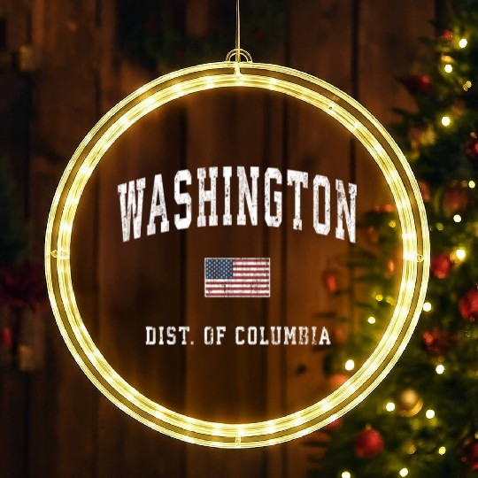 Washington Dc American Flag Sports LED Christmas Window Lights