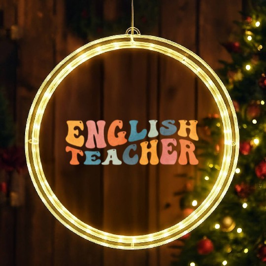 Groovy English Teacher Grammar Literature Teaching LED Christmas Window Lights