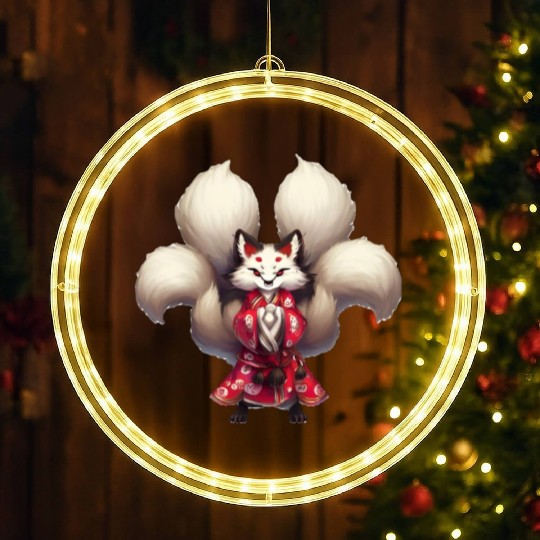 Kai the Kitsune Fox Spirit Yokai Anime Spirit LED Christmas Window Lights
