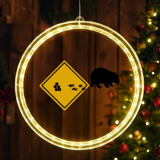 Wombat Poop Cubes Road Sign LED Christmas Window Lights