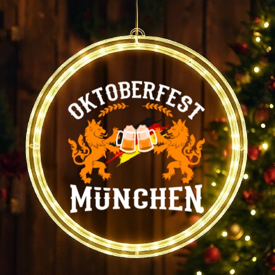 Oktoberfest München Gery Ger Flag Beer Drinking LED Christmas Window Lights