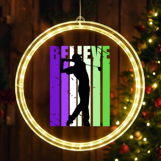 Golfing For S Distressed Style Coach N LED Christmas Window Lights