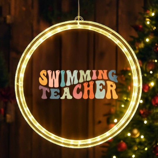 Groovy Swimming Teacher Swimmer Swim Coach LED Christmas Window Lights