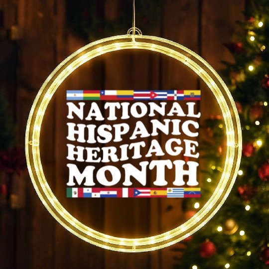 Hispanic Heritage Month National Latino Countries LED Christmas Window Lights