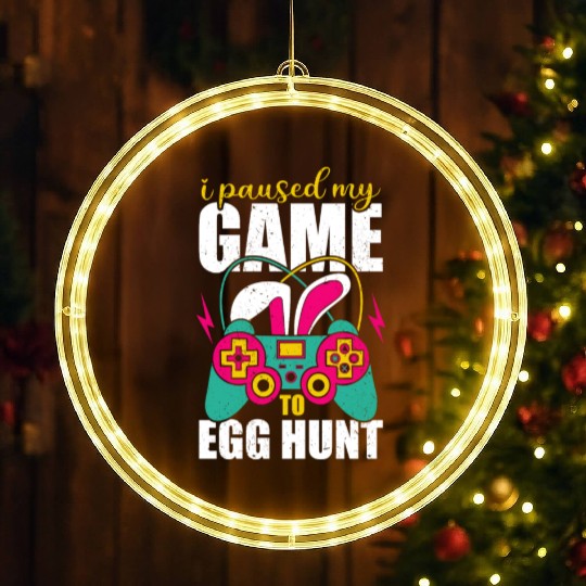 I Paused My Game To Egg Hunt LED Christmas Window Lights