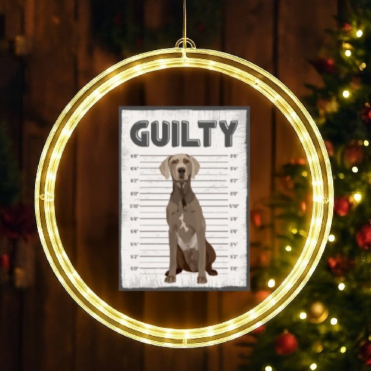 Guilty Weimaraner Mug Shot LED Christmas Window Lights