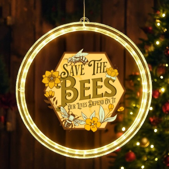 Honey Bee Beekeeping Save The Bees LED Christmas Window Lights