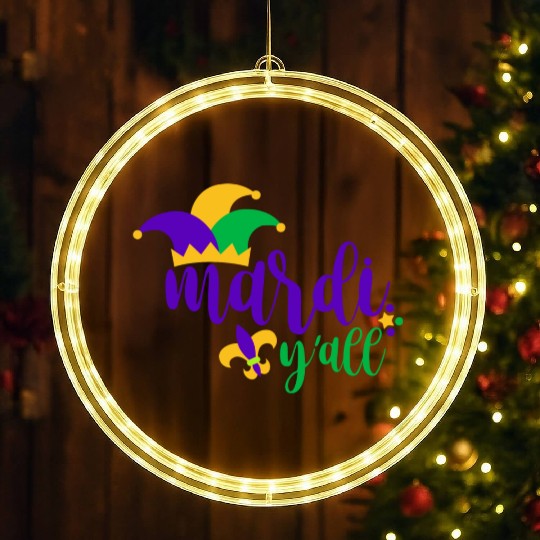 Mardi Gras Y all LED Christmas Window Lights