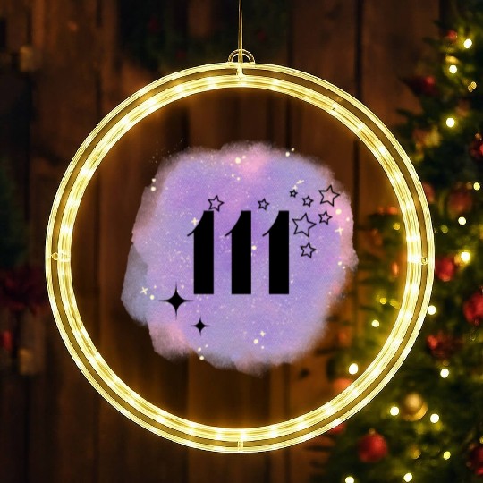 Angel Number 111 Numerology Lilac LED Christmas Window Lights