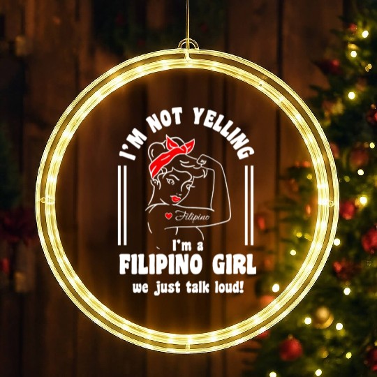 Filipino Girl Design for Proud Pinays LED Christmas Window Lights