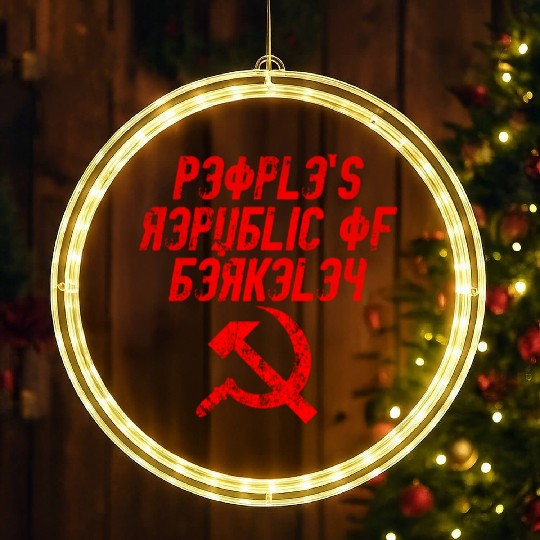 People's republic of Berkeley Communist logo LED Christmas Window Lights