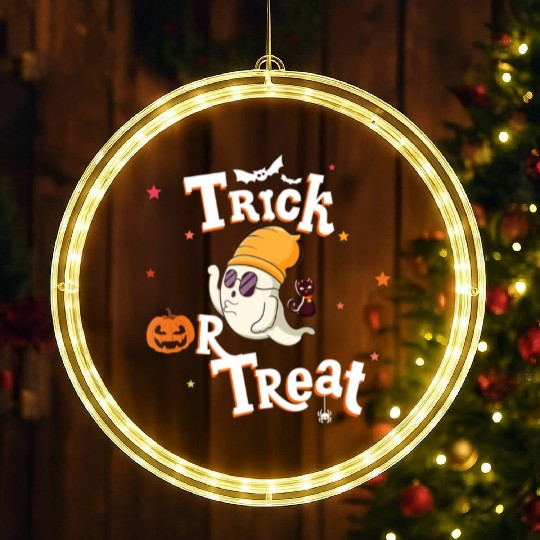 Trick or Treat Groovy spooky and scary Boo-sheet LED Christmas Window Lights