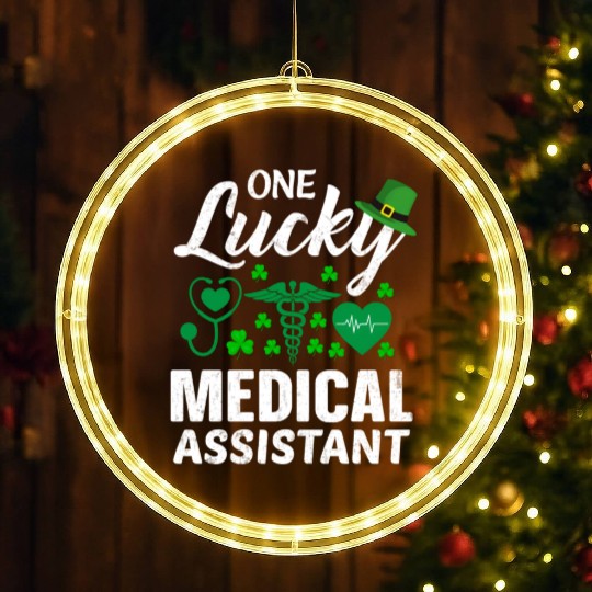 St Patrick'S Day Lucky Medical Assistant LED Christmas Window Lights