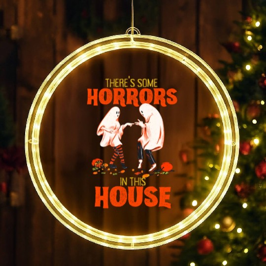 There's Some Horrors In This House Funny Halloween LED Christmas Window Lights
