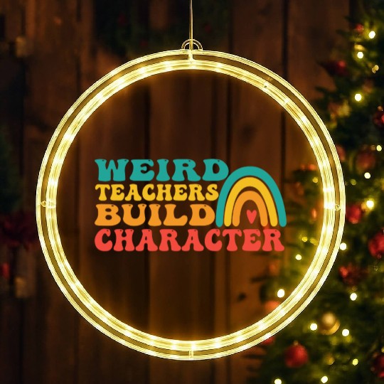 groovy Weird Build Character teacher appreciation LED Christmas Window Lights