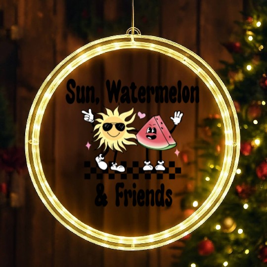 Sun, Watermelon, and Friends, Summer, Beach, LED Christmas Window Lights