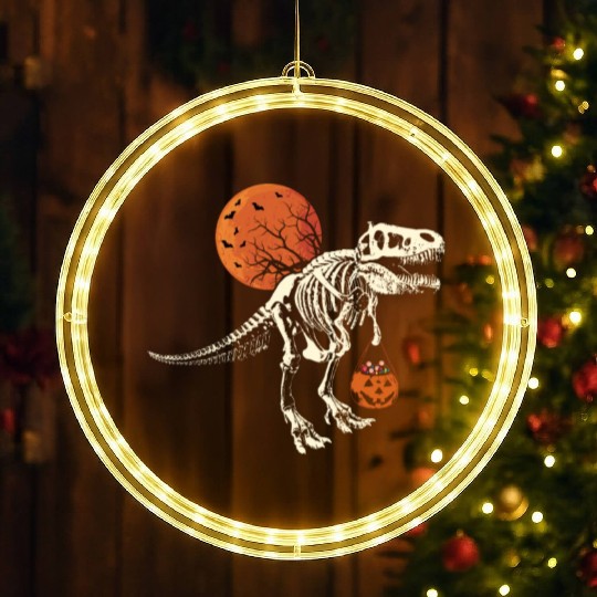 Dinosaur Skeleton Pumpkin Lazy Creepy Halloween LED Christmas Window Lights