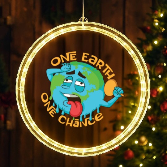 Climate Change Environmental Earth Day Planet LED Christmas Window Lights