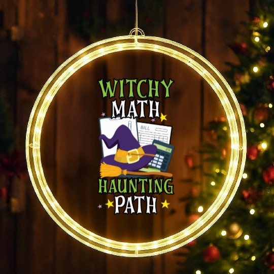 Witchy Math Haunting Path Accountant Halloween LED Christmas Window Lights
