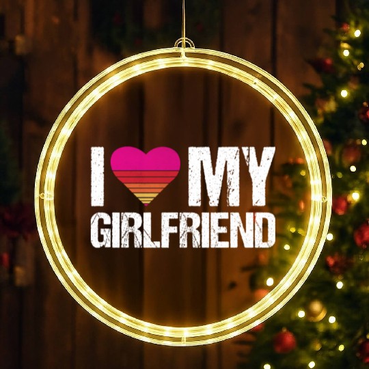 I love my girlfriend heart my girlfriend vintage LED Christmas Window Lights