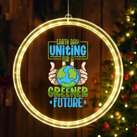 Climate Change Environmental Earth Day Planet LED Christmas Window Lights