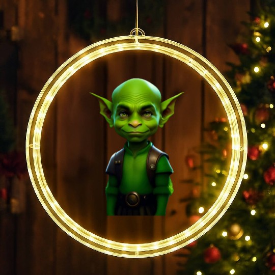 Green Goblin Rascal Embrace the Mischief LED Christmas Window Lights