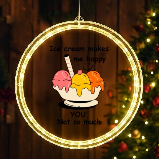 Ice cream makes me happy LED Christmas Window Lights
