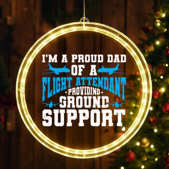 Flight Attendant Dad Airplane Flight Attendant LED Christmas Window Lights