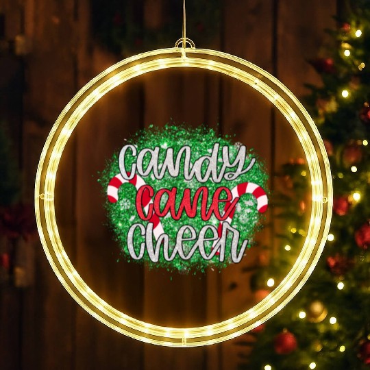 Candy Cane Cheer Happy Christmas Xmas Holiday LED Christmas Window Lights