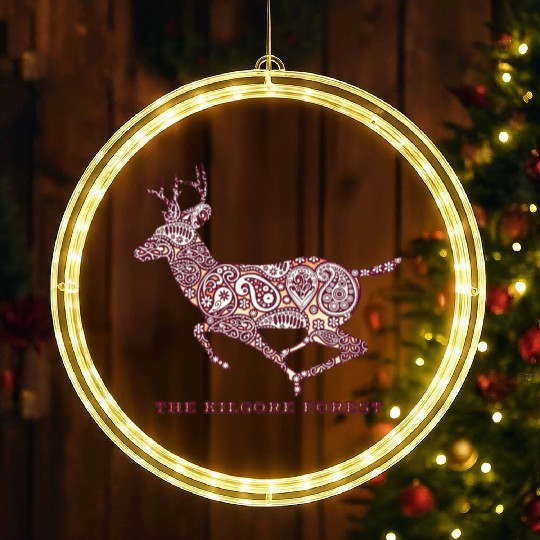 Deer - Maroon LED Christmas Window Lights