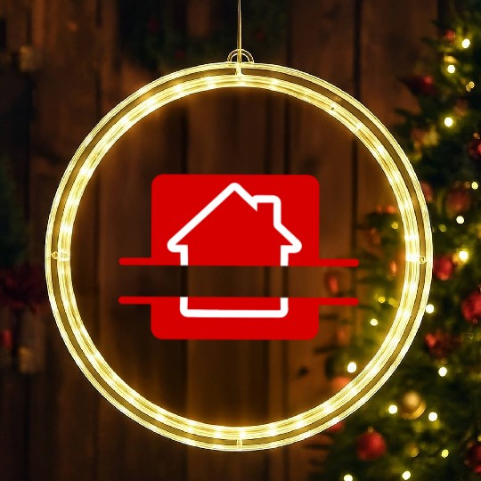 Own text in House red image LED Christmas Window Lights