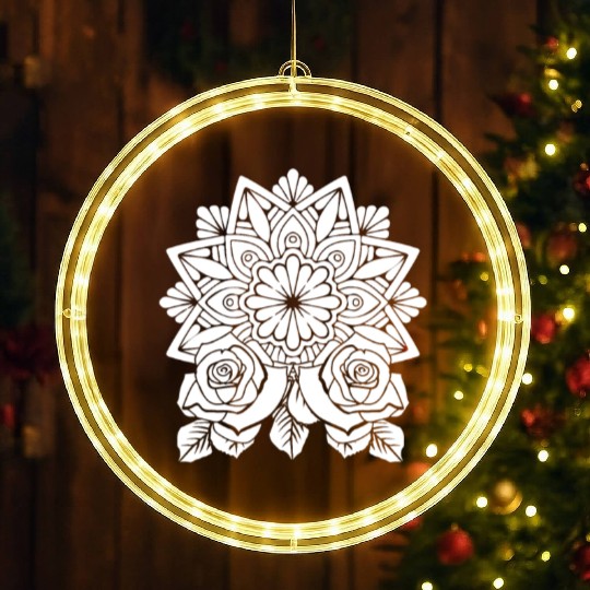 Rose Gardening Mandala LED Christmas Window Lights
