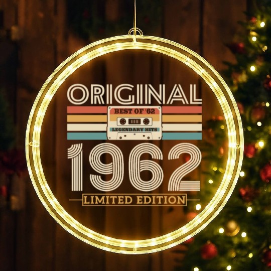 Retro '62 Vintage Birthda LED Christmas Window Lights