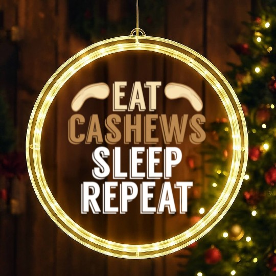 Cashews Lover Salty Nuts Roasted Organic Pistachio LED Christmas Window Lights