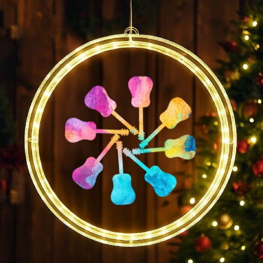 Guitar Circle LED Christmas Window Lights