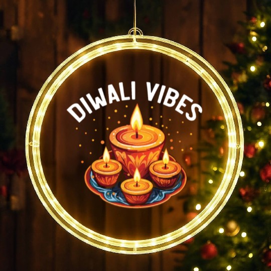 Happy Diwali Diwali Festival Indian Hindu Hinduism LED Christmas Window Lights