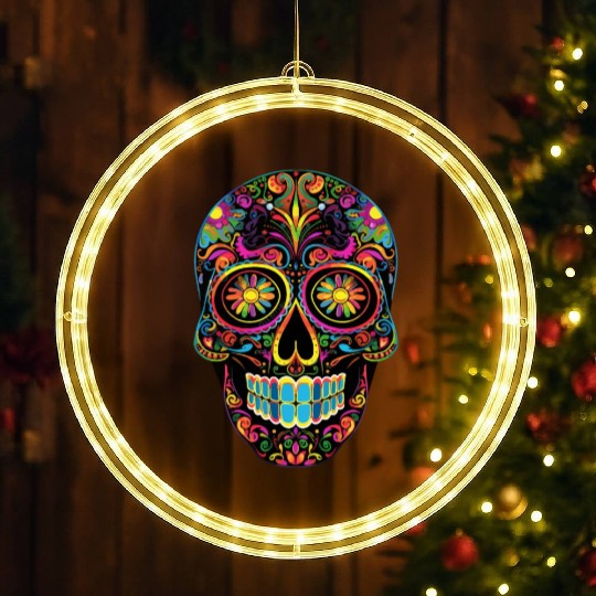 Neon Sugar Skull: Jack Skellington Design LED Christmas Window Lights