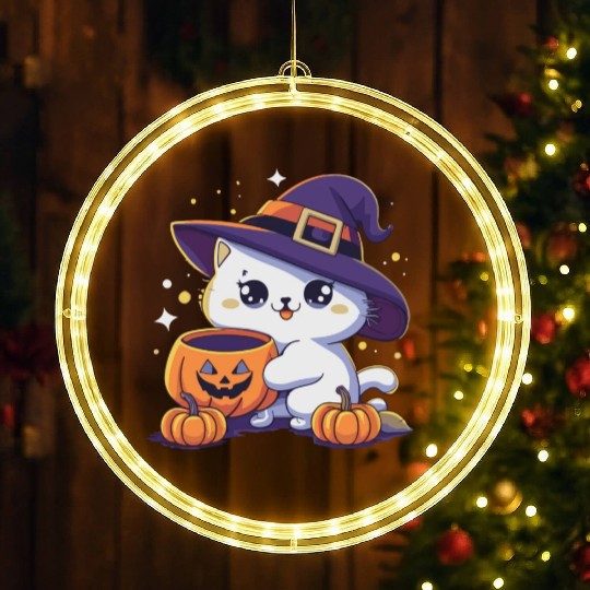 Cute Cat Halloween 3 LED Christmas Window Lights