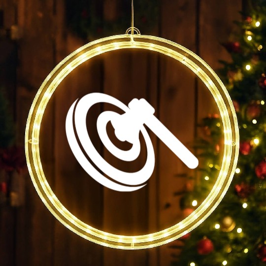 Axe Throwing Bullseye Target Hatchet Tomahawk LED Christmas Window Lights
