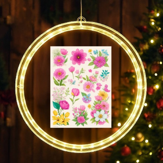 Buttercup and Marigold Spring Flowers LED Christmas Window Lights