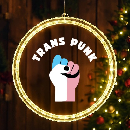 Trans Punk Transgender Pride LED Christmas Window Lights