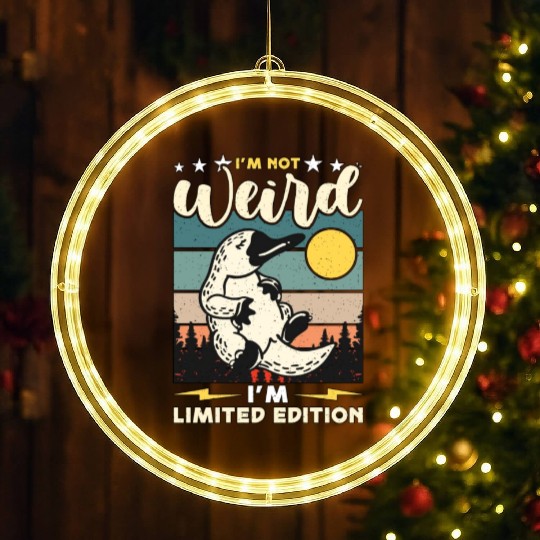 Platypus I'm Not Weird I'm Retro Living Fossil LED Christmas Window Lights