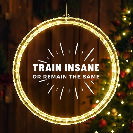 Train Insane Or Remain The Same Funny Gym LED Christmas Window Lights