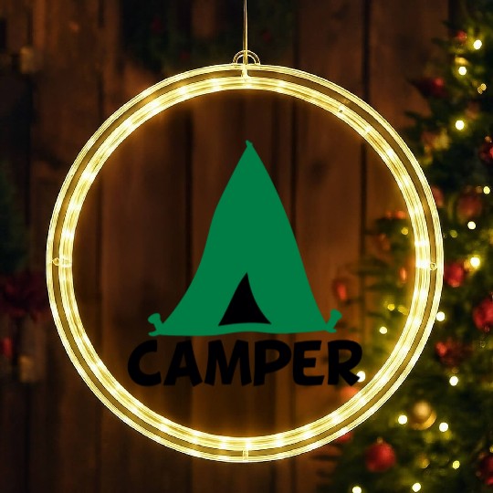 Camper tent green LED Christmas Window Lights