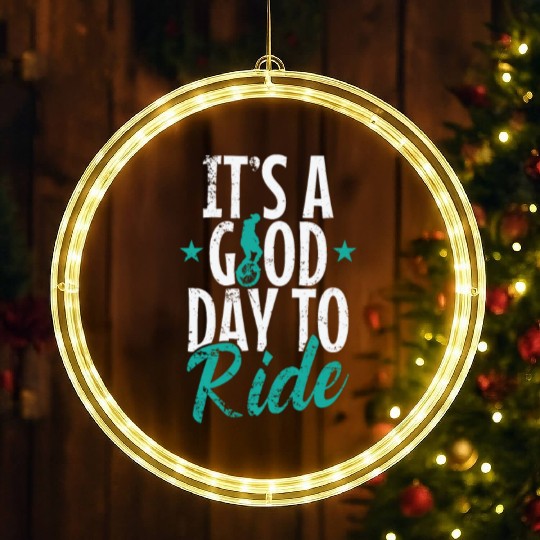It's a good Day to Ride Unicycle Hobby LED Christmas Window Lights