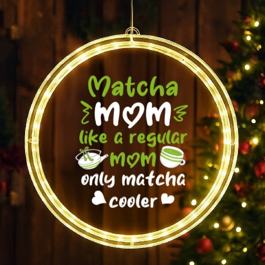 Green Tea Lover Japanese Matcha Latte Drink Matcha LED Christmas Window Lights