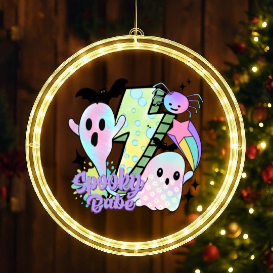 "Spooky Babe Pastel" - Hauntingly Cute and Pastel LED Christmas Window Lights