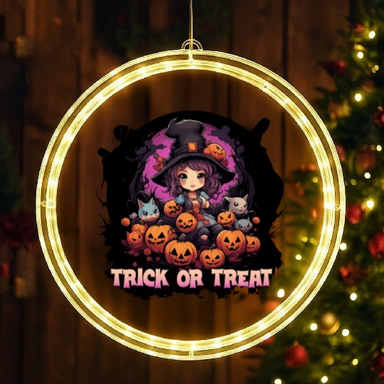 Cute Halloween witch LED Christmas Window Lights
